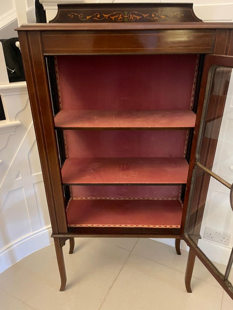 Antique Edwardian Quality Mahogany Inlaid Display Cabinet - Image 5